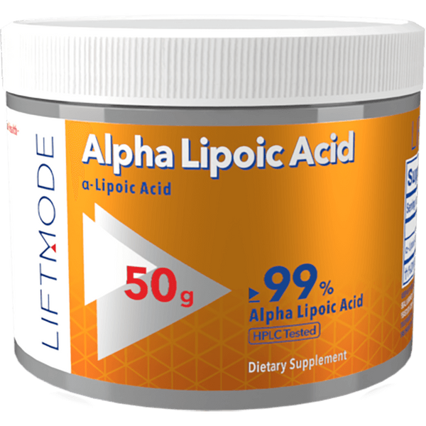 Alpha-Lipoic Acid powder 50 gram container.