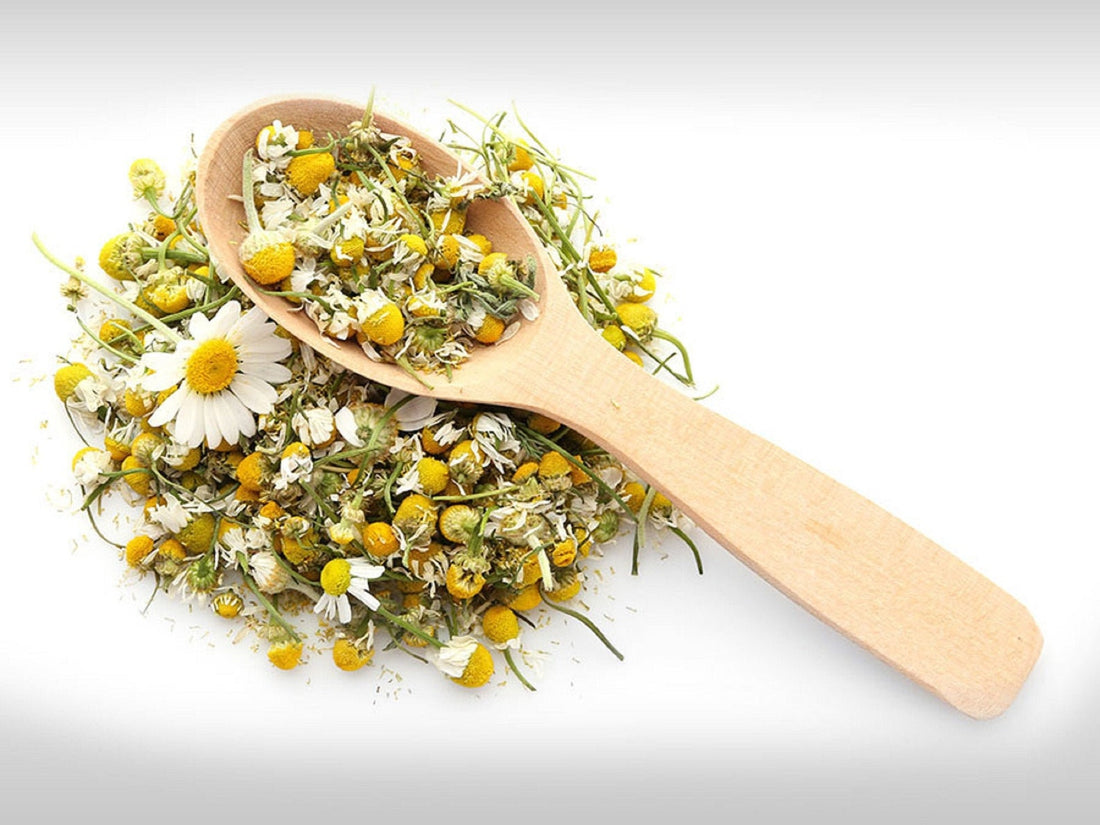 Apigenin on a white background with a wooden spoon.