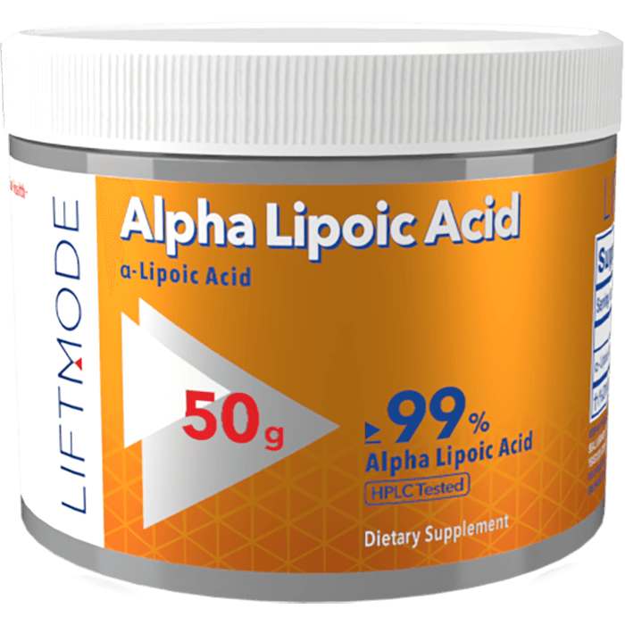 Alpha-Lipoic Acid powder 50 gram container.